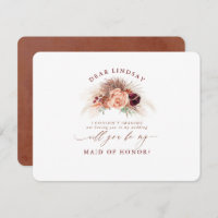 Pampas Grass Terracotta Bridesmaid Propuesta Invit