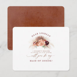 Invitación Pampas Grass Terracotta Bridesmaid Propuesta Invit