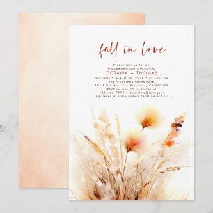 Invitación Pampas Grass Terracotta Fall Engagement Party