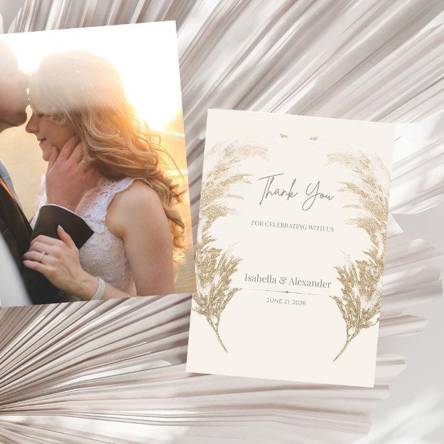 Invitación Pampas Grass Thank You Card (Pampas Grass Thank You Card)