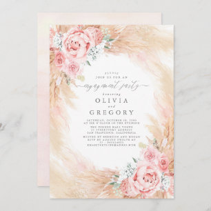 Invitación Pampas Grass y elegante fiesta de compromiso de fl