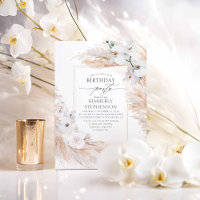 Pampas Grass y Orquídeas Blancas Elegantes Cumplea