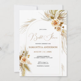 Invitación Pampas hierba acuarela boho elegante Bridal Shower