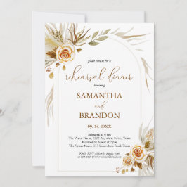 Invitación Pampas hierba boho elegante Ensayo Cena