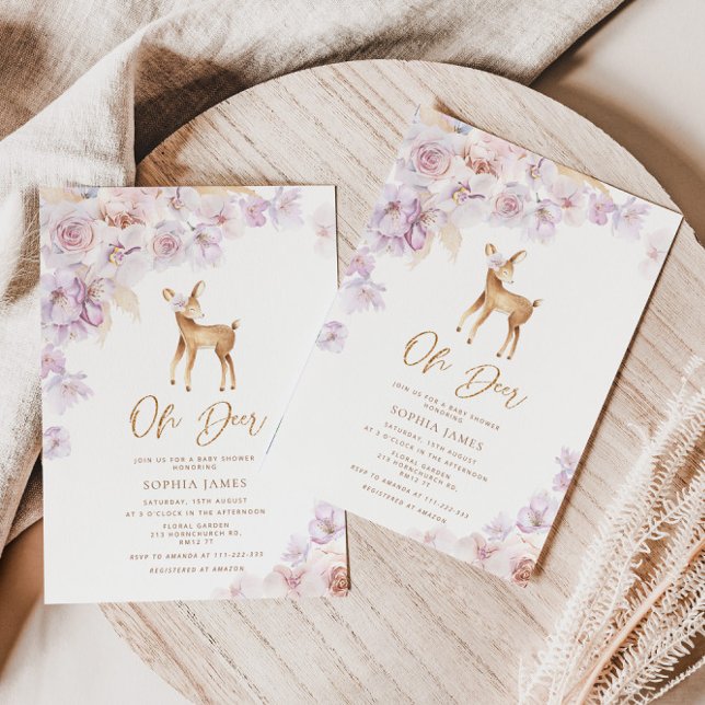 Invitación Pampas hierba Oh bebé de ciervo (Subido por el creador)