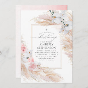 Invitación Pampas Orquídeas Blancas Cristianas Tropicales