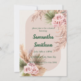 Invitación Pampas Rosadas y Florales
