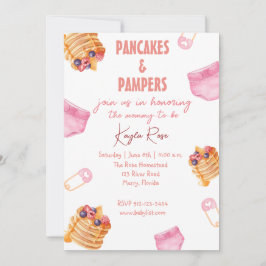 Invitación Pampers and Pancakes baby ducha