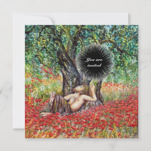 Invitación PAN, ÁRBOL DE OLIVA Y CAMPOS DE POBRE, negro (Anverso)