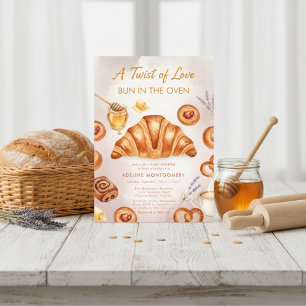 Invitación Pan de acuarela Bollo en el Horno Baby Shower