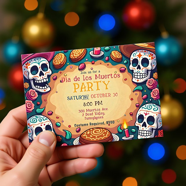 Invitación 💀 Pan de Fiesta (💀 Fiesta en el Cráneo Invitation)