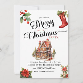 Invitación Pan de jengibre | Fiesta de Navidad Alegre