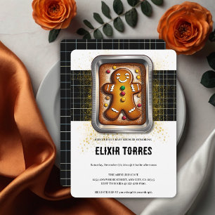 Invitación Pan de jengibre moderno en Pan Baby Shower