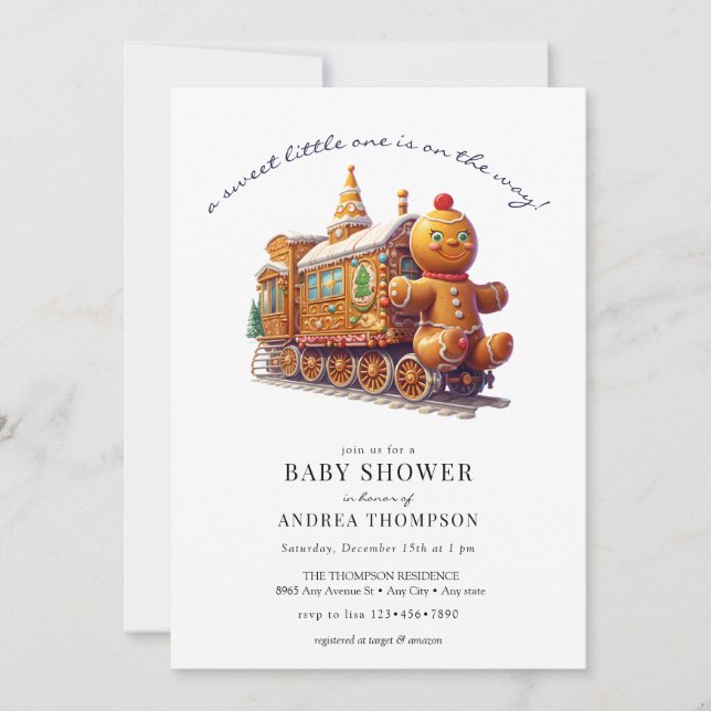 Invitación Pan de jengibre | NAVIDADES BABY SHOWER (Anverso)