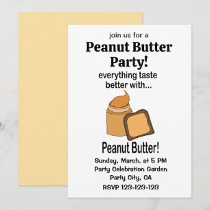 Invitación Pan de mantequilla de maní Lindo Divertido
