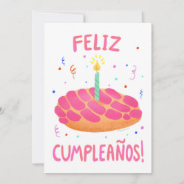 Invitación Pan Dulce Concha de cumpleaños en blanco