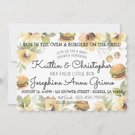 Invitación Pan en el horno y hamburguesas a la parrilla