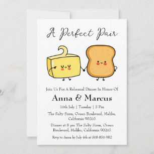 Invitación Pan y mantequilla una cena de novias perfecta