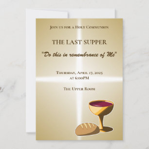 Invitación Pan y vino La última comunión de Pascua de la cena