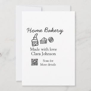 Invitación Panadería casera añada tu nombre de texto personal