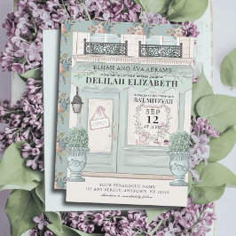 Invitación Panadería francesa Paris Green Bat Mitzvah