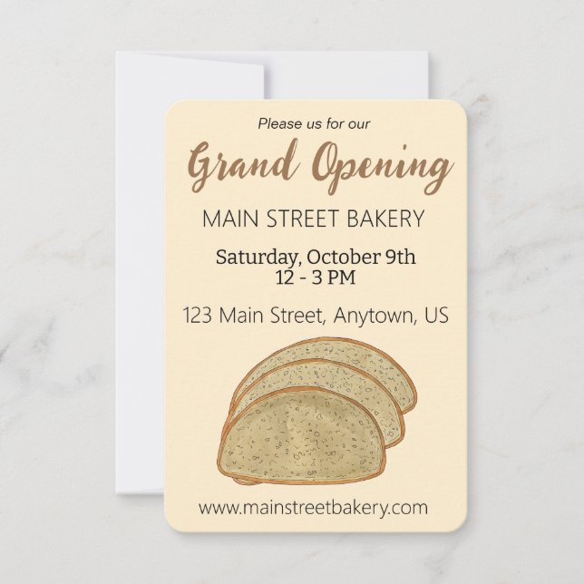 Invitación Panadería judía de pan de rye Gran Clase de hornea (Anverso)
