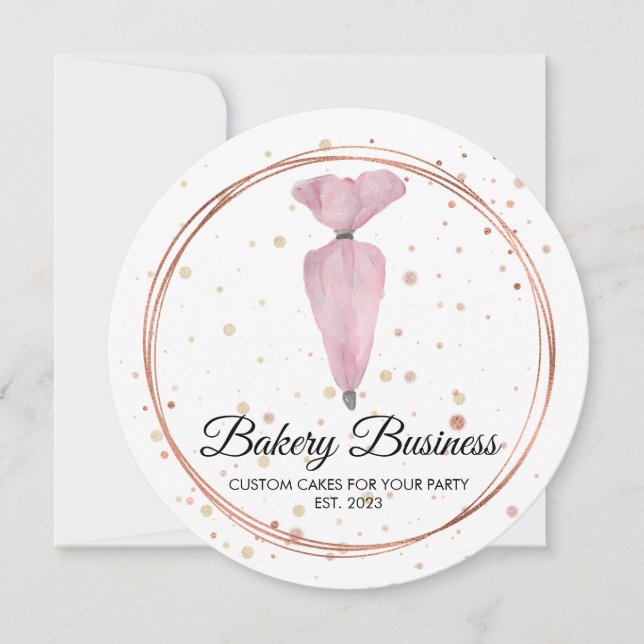 Invitación Panadería Pastelería Patisserie Acuarela Decoració (Anverso)