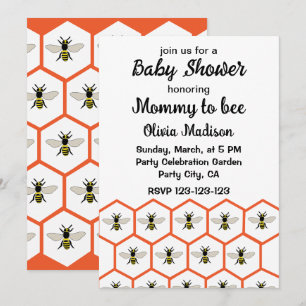 Invitación Panal de Abeja Honey Mommy to bee Baby Shower