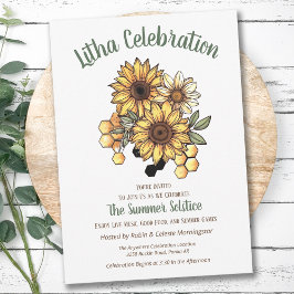 Invitación Panal de Miel de Girasol del Solsticio de Verano d