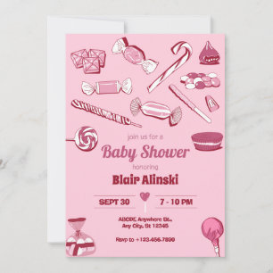 Invitación Pañales rosas, ducha de bebé dulce