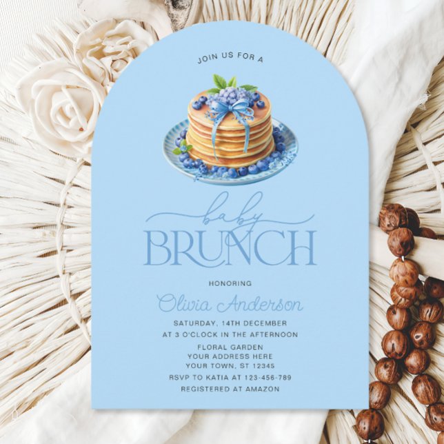 Invitación Pancake Baby Brunch Blueberry Baby Shower (Subido por el creador)