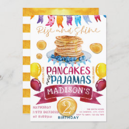 Invitación Pancake y Pajamas Cumpleaños del Fiesta de PJ