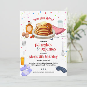Invitación Pancakes and Pajamas Breakfast Fiesta