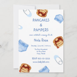 Invitación Pancakes and Pampers baby boy Ducha