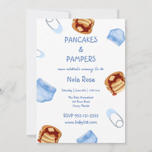 Invitación Pancakes and Pampers baby boy Ducha