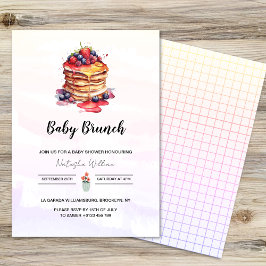 Invitación Pancakes Brunch Género Neutral Baby Shower