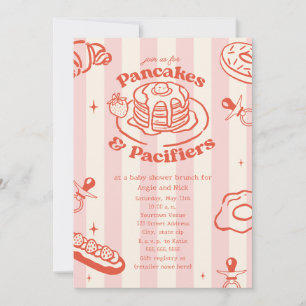 Invitación Pancakes Pacificadores Doodle Chica Baby Shower Br
