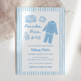 Invitación Pancakes, Pacis & PJs Boy Baby Shower