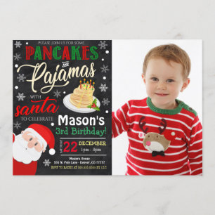 Invitación Pancakes & Pajamas Navidad Fiesta de cumpleaños