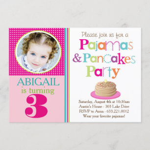 Invitación Pancakes & Pajamas Party Invitation (Foto)