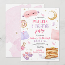 Pancakes Pajamas Sleepover Slumber Fiesta Cumpleañ