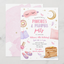 Invitación Pancakes Pajamas Sleepover Slumber Fiesta Cumpleañ
