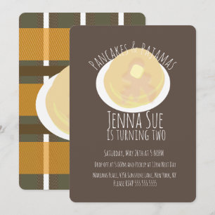 Invitación Pancakes y pijamas Noche de chicas con tema de oto