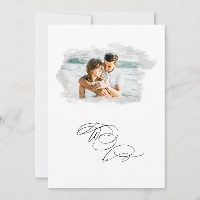 Invitación *~* Pancarta de Cherub FOTO AR6 RSVP + Boda QR en (Anverso)