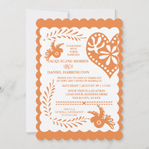 Invitación Pancarta del Boda de la Fiesta Rosa del Naranja Pa