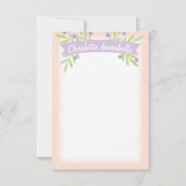 Invitación Pancarta floral rosa dulce y lilac