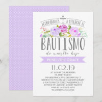 Pancarta Rosa morada| Bautismo español