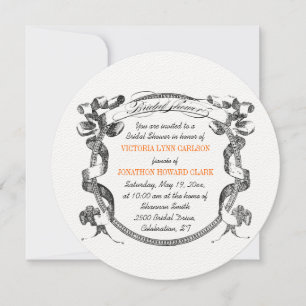 Invitación Pancarta vintage florece guión de ducha de novias