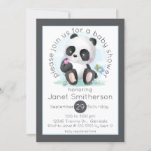 Panda acuático con Baby Shower de mariposas