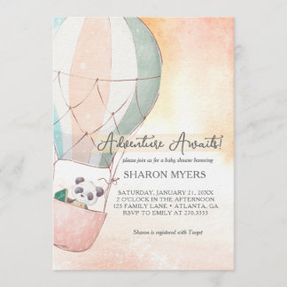 Invitación Panda Adventure Awaits Baby Shower